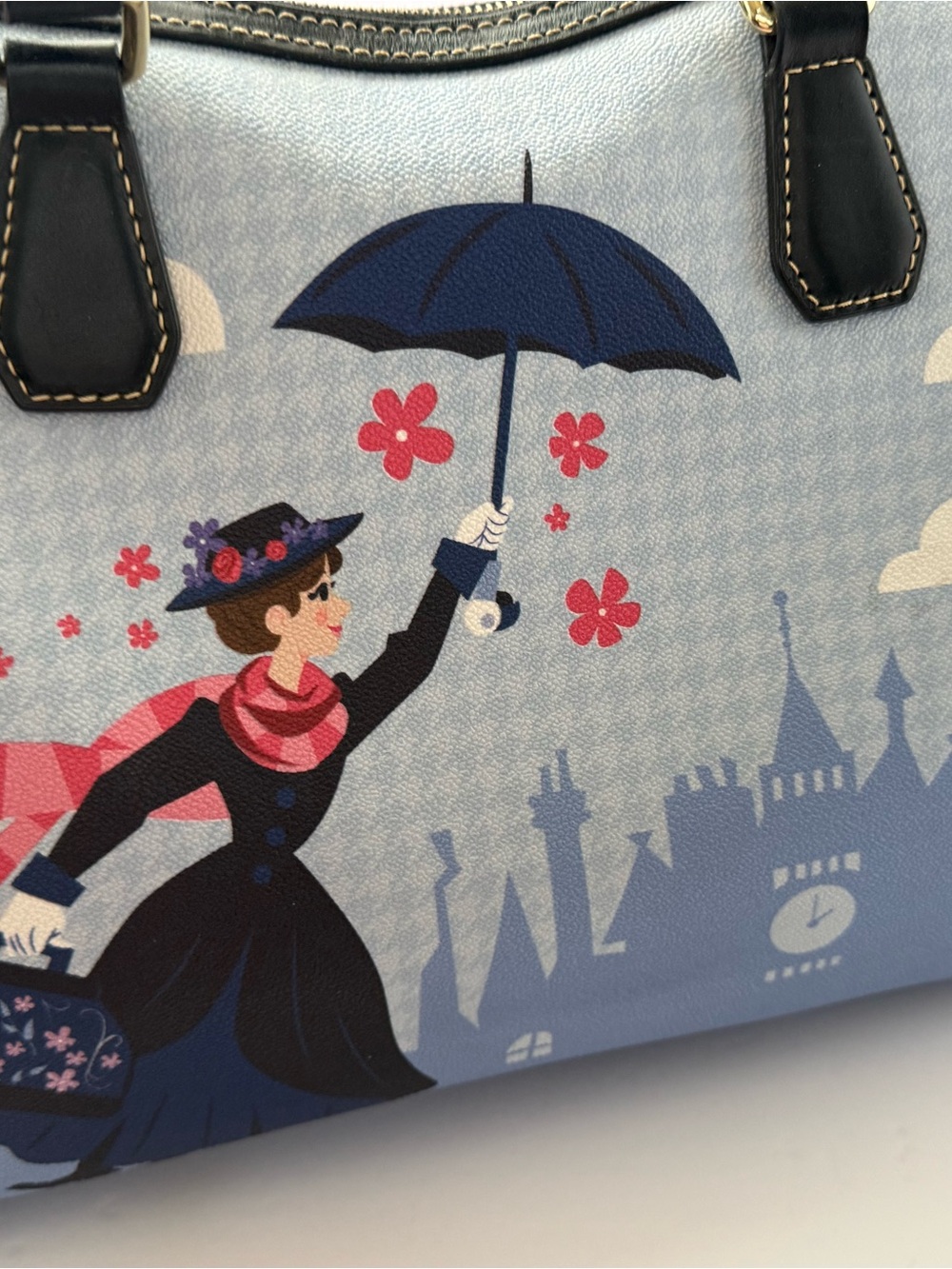 RETIRED Dooney & Bourke Disney Mary Poppins Bue Purple Dome Satchel Purse RARE - Picture 3 of 9